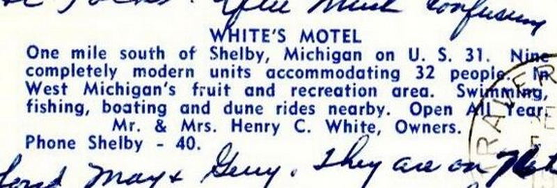 Whites Motel (Woodys Bar & Motel) - Vintage Postcard